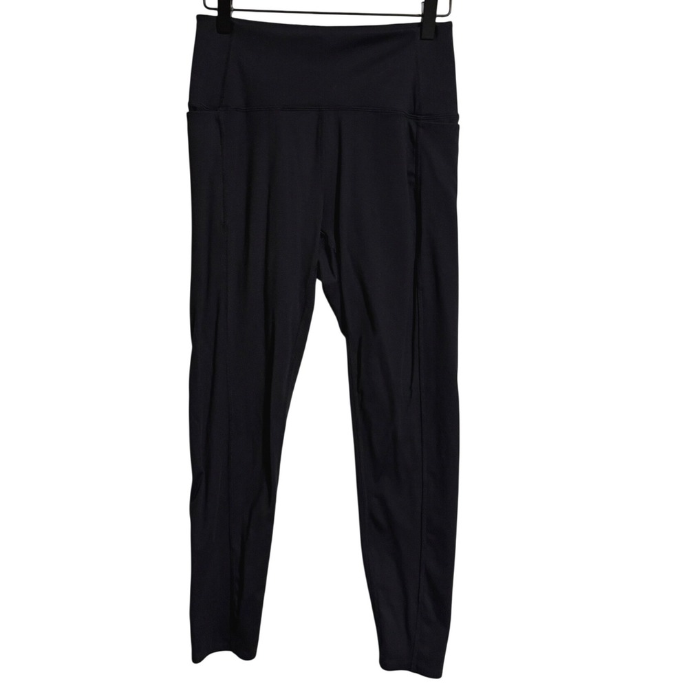 Danskin Women Black High Waisted Active Leggings with Pockets Size Medium